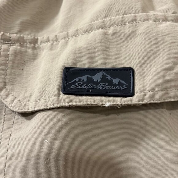 Eddie Bauer Mens Khaki Nylon Belted Convertible Sport Hiking Outdoor Pants Sz 34 - Picture 7 of 12